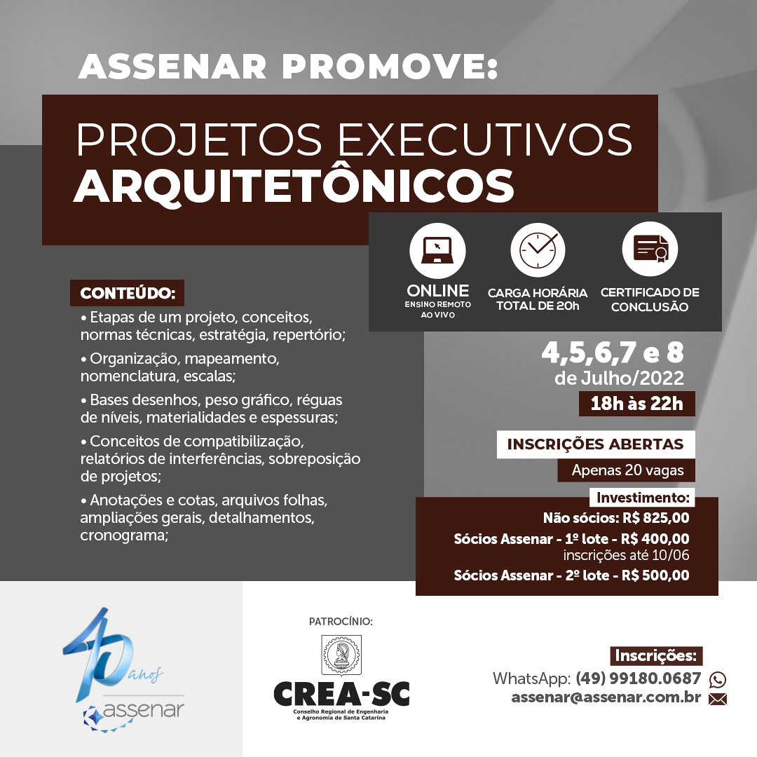 Curso de Projeto Executivo Arquitetônico, garanta sua vaga!