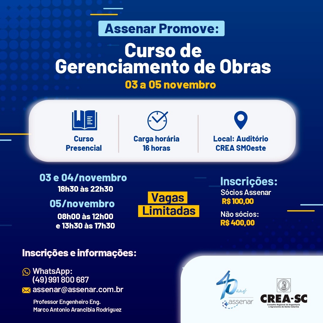 Curso Gerenciamento de Obras, por quê fazer?