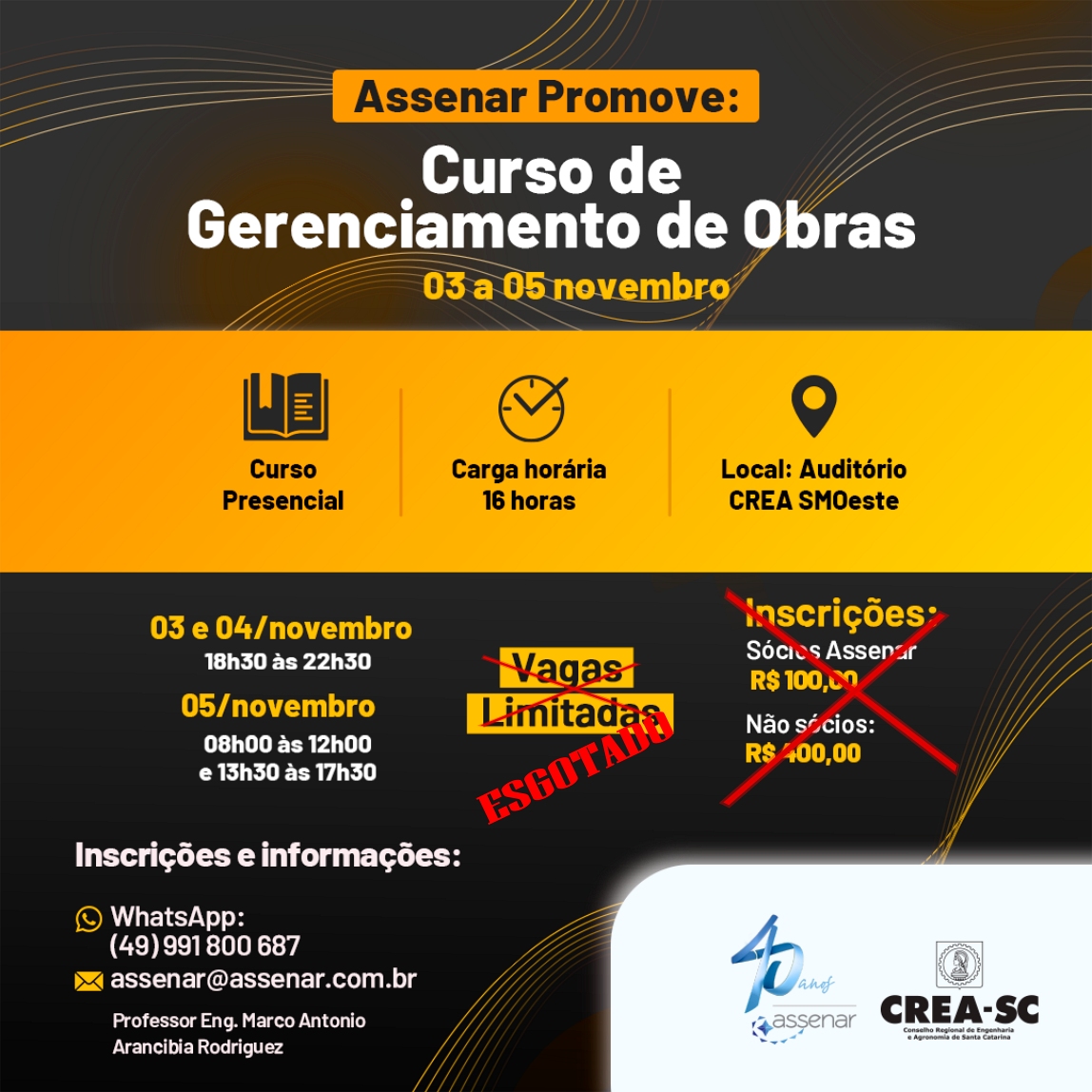 Novas formas de gestão no Curso Gerenciamento de Obras